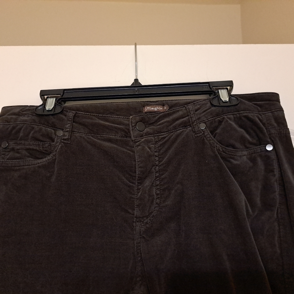 J. McLaughlin Velour Pants Elephant Brown Sz 10 EUC - Picture 3 of 7